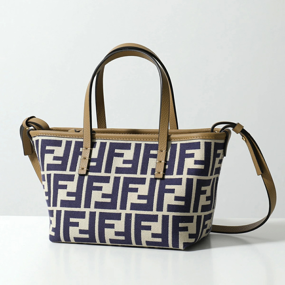 Fendi Roll Shoulder Bag AOVJ FF Fantastic Fold Zucca jacquard two